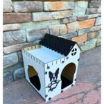 Beyaz Ahşap Tek Katlı Köpek Evi, Dekoratif ve Şık Tasarım - Görsel 4