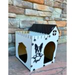 Beyaz Ahşap Tek Katlı Köpek Evi, Dekoratif ve Şık Tasarım - Görsel 5