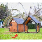 Isı Yalıtımlı Ahşap Köpek Kulübesi Için Gölgelikli Veranda, Kahverengi, Tr Menşei - Görsel 2