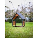 Isı Yalıtımlı Ahşap Köpek Kulübesi Için Gölgelikli Veranda, Kahverengi, Tr Menşei - Görsel 4