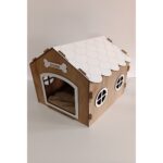 Ahşap Köpek Evi Seti, Minder ve Zincir Hediyeli, Beyaz - Görsel 2