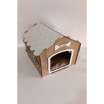 Ahşap Köpek Evi Seti, Minder ve Zincir Hediyeli, Beyaz - Görsel 5