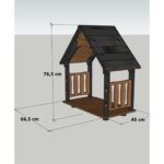 Isı Yalıtımlı Ahşap Köpek Kulübesi Için Gölgelikli Veranda, Kahverengi, Tr Menşei - Görsel 5