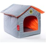 Gri Renkli Su ve Soğuk Geçirmez Kedi-Köpek Kulübesi 50X55X52