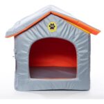 Gri Renkli Su ve Soğuk Geçirmez Kedi-Köpek Kulübesi 50X55X52 - Görsel 3