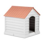 Büyük Boy Plastik Köpek Kulübesi, Kahverengi, Dayanıklı ve Konforlu Tasarım