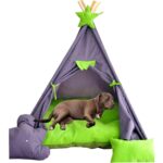 Yeşil Büyük Köpek Evi Çadırı, Yıkanabilir, Yırtılmaz Kumaş, Soft Minderli Rahat Kullanım