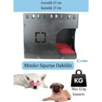 Şık Siyah Ahşap Köpek Evi, Dekoratif ve Kullanışlı Küp Model - Görsel 2