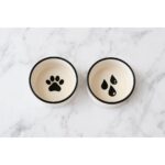 2’li Seramik Evcil Hayvan Mama Kabı, 300ML, Beyaz, Manuel Kullanım - Görsel 2