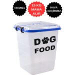 Sızdırmaz Vakumlu Büyük Kap, 15 kg Köpek Maması Saklama ve Taşıma Kutusu