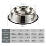 Gri 16 cm Paslanmaz Çelik Kedi ve Köpek Mama Su Kabı - Görsel 3