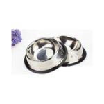 2'li Çelik Kedi ve Köpek Mama ve Su Kabı, 16CM, Beyaz - Görsel 3