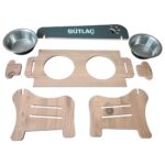 Ahşap Kademeli, Eğimli, Çelik Kasa Mama ve Su Kabı Standı, Özel Isimli, Şık ve Kullanışlı - Görsel 4