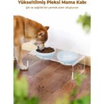 2'li Mavi Seramik Kedi Köpek Mama ve Su Kabı Seti - Görsel 4