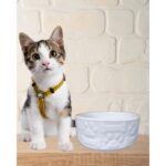 Beyaz Seramik Mama ve Su Kabı, Şık ve Kullanışlı, Manuel Kullanım, Evcil Hayvanlar Için Ideal - Görsel 2