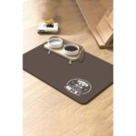 Kahverengi Köpek ve Kedi Beslenme Paspası, Kaymaz ve Sıvı Geçirmez, 50X70CM
