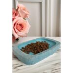 El Emeği Seramik Kedi ve Köpek Mama Su Kabı, Turkuaz, 100% Doğal ve Şık Tasarım