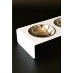 Isme Özel Beyaz Çelik Otomatik Mama ve Su Kabı, Dayanıklı ve Şık Tasarım - Görsel 3