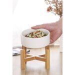 Seramik Mama ve Su Kabı, Kaymaz Taban, 500ML, Beyaz, 2'li Set - Görsel 3