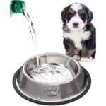 Gri 18CM Paslanmaz Çelik Evcil Hayvan Mama ve Su Kabı, Dayanıklı ve Şık Tasarım