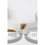 2’li Yıkanabilir Evcil Hayvan Mama ve Su Kabı Altlığı, Gri - Görsel 2