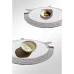 2’li Yıkanabilir Evcil Hayvan Mama ve Su Kabı Altlığı, Gri - Görsel 3