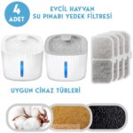 Dört Adet Su Çeşmesi, Beyaz, Manuel, Plastik, Evcil Hayvanlar Için Ideal