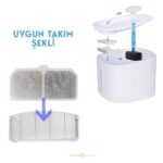 Dört Adet Su Çeşmesi, Beyaz, Manuel, Plastik, Evcil Hayvanlar Için Ideal - Görsel 2