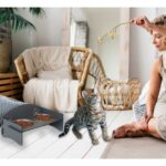 Füme Renkli Çelik Kedi Mama ve Su Kabı, Şık ve Dayanıklı Tasarım - Görsel 2