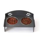 Füme Renkli Çelik Kedi Mama ve Su Kabı, Şık ve Dayanıklı Tasarım - Görsel 3