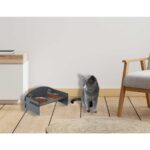 Füme Renkli Çelik Kedi Mama ve Su Kabı, Şık ve Dayanıklı Tasarım - Görsel 4