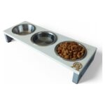 Yüksek Eğimli Paslanmaz Çelik Kedi ve Köpek Mama Kabı, Gri, 10° Açı, Dayanıklı ve Şık - Görsel 4