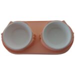 Şekilli Çift Tabaklı Mama ve Su Kabı, Pembe, Plastik, Manuel Kullanım - Görsel 2