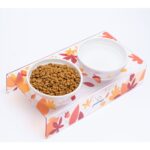 Turuncu Akrilik Seramik Kedi ve Köpek Mama Su Kabı Ikili Set - Görsel 2