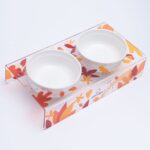 Turuncu Akrilik Seramik Kedi ve Köpek Mama Su Kabı Ikili Set - Görsel 3