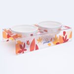 Turuncu Akrilik Seramik Kedi ve Köpek Mama Su Kabı Ikili Set - Görsel 4