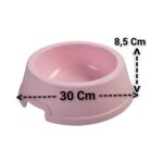 Geniş 30 cm Dayanıklı Büyük Su ve Mama Kabı, Pembe Renk, Plastik Materyal - Görsel 2
