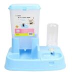 Ayrılabilir Otomatik Pembe Mama ve Su Kabı, Plastik, Kolay Temizlenir - Görsel 2