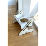 Yükseklik Ayarlı, Bej, Manuel, Şık ve Fonksiyonel Kedi Su ve Mama Kabı - Görsel 2