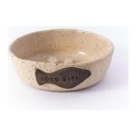 Bej Seramik Kedi ve Köpek Mama Su Kabı, Şık ve Kullanışlı, 0-1 L Hacim