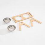 Ahşap Standlı Çelik Mama ve Su Kabı, Şık ve Kullanışlı Evcil Hayvan Ürünü - Görsel 5