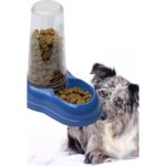 Hazneli 1,7 L Mavi Plastik Mama ve Su Kabı, Portatif, Dayanıklı ve Kullanışlı