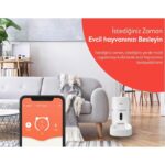 Sesli ve Wifi Destekli 6l Otomatik Evcil Hayvan Mama ve Su Kabı, Beyaz - Görsel 3