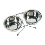 Iki Adet Turuncu Otomatik Metal Mama Kabı, 21 Cm, Dayanıklı ve Şık Tasarım.