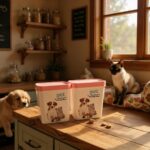 Pembe Kapaklı 2'li Mama Kutusu, Pratik ve Şık Evcil Hayvan Aksesuarı - Görsel 2