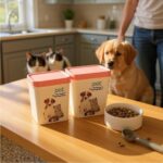 Pembe Kapaklı 2'li Mama Kutusu, Pratik ve Şık Evcil Hayvan Aksesuarı - Görsel 3