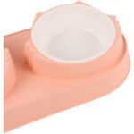 Çiftli Yükseltilmiş Pembe Pet Mama ve Su Kabı, Hijyenik, Şık ve Kullanışlı - Görsel 4