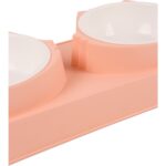 Çiftli Yükseltilmiş Pembe Pet Mama ve Su Kabı, Hijyenik, Şık ve Kullanışlı - Görsel 5