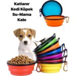 Katlanabilir Çok Renkli Silikon Mama ve Su Kabı, Taşınabilir ve Pratik