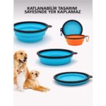 Katlanabilir Çok Renkli Silikon Mama ve Su Kabı, Taşınabilir ve Pratik - Görsel 3